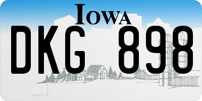 IA license plate DKG898