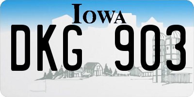 IA license plate DKG903