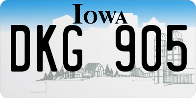 IA license plate DKG905