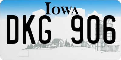 IA license plate DKG906