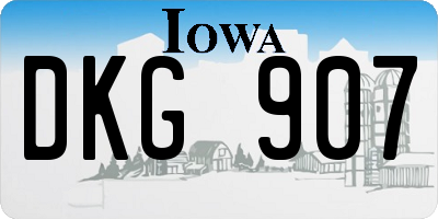 IA license plate DKG907