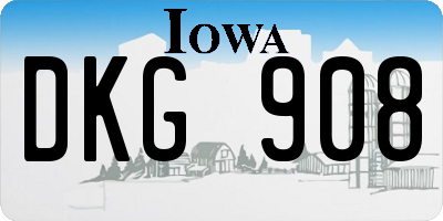 IA license plate DKG908