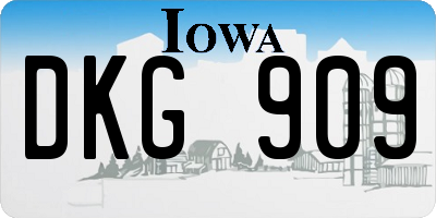 IA license plate DKG909