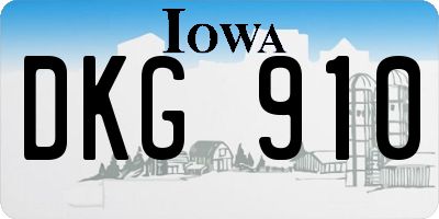 IA license plate DKG910