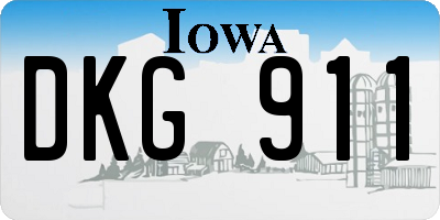 IA license plate DKG911