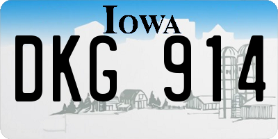 IA license plate DKG914