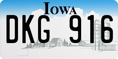 IA license plate DKG916