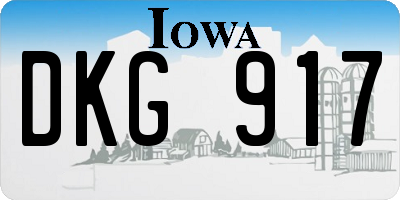 IA license plate DKG917