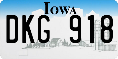 IA license plate DKG918