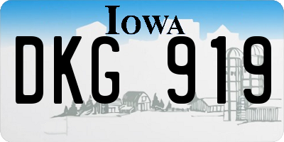 IA license plate DKG919