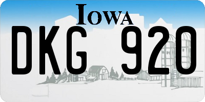 IA license plate DKG920