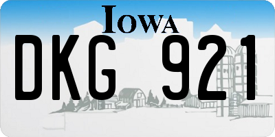 IA license plate DKG921