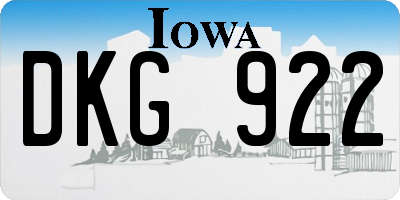 IA license plate DKG922