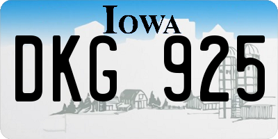 IA license plate DKG925