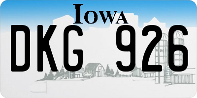 IA license plate DKG926