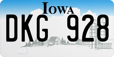 IA license plate DKG928