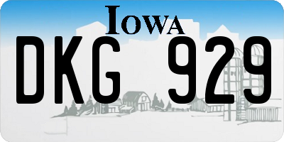 IA license plate DKG929