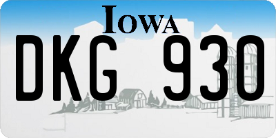 IA license plate DKG930