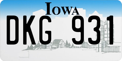 IA license plate DKG931