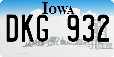 IA license plate DKG932