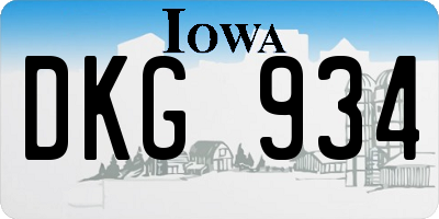IA license plate DKG934
