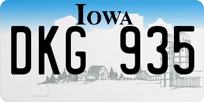 IA license plate DKG935