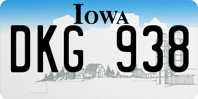 IA license plate DKG938