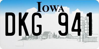 IA license plate DKG941