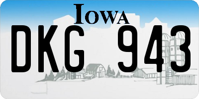 IA license plate DKG943