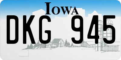 IA license plate DKG945