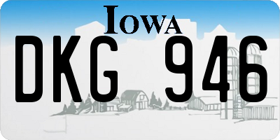 IA license plate DKG946