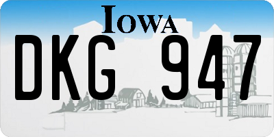 IA license plate DKG947