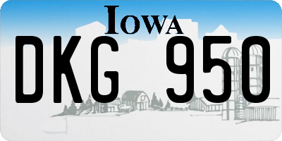 IA license plate DKG950