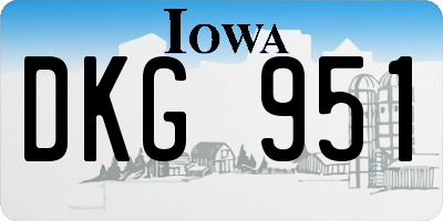 IA license plate DKG951
