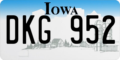 IA license plate DKG952