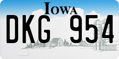 IA license plate DKG954