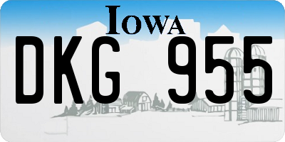 IA license plate DKG955