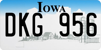 IA license plate DKG956