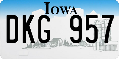 IA license plate DKG957