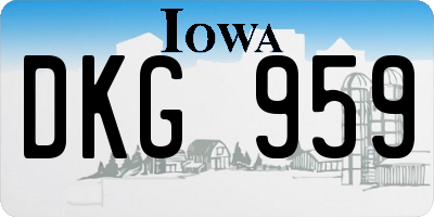 IA license plate DKG959