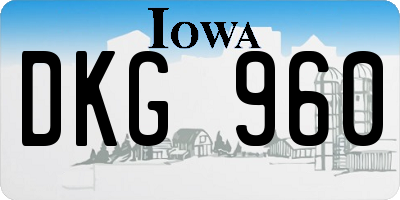 IA license plate DKG960