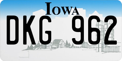 IA license plate DKG962