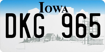 IA license plate DKG965