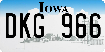 IA license plate DKG966