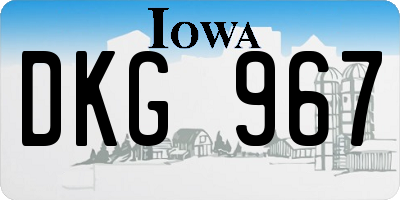 IA license plate DKG967