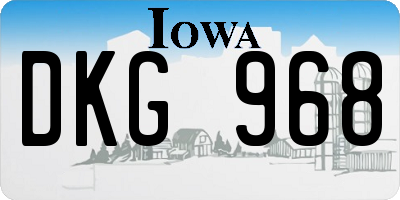 IA license plate DKG968