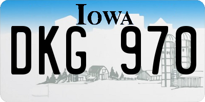 IA license plate DKG970