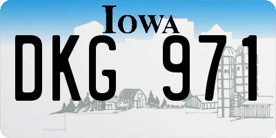 IA license plate DKG971