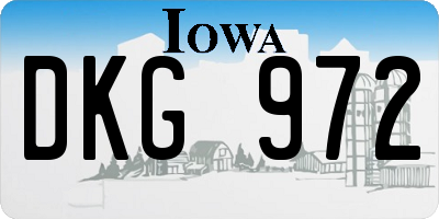 IA license plate DKG972