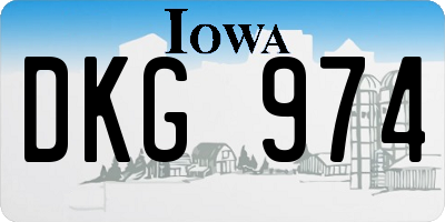 IA license plate DKG974